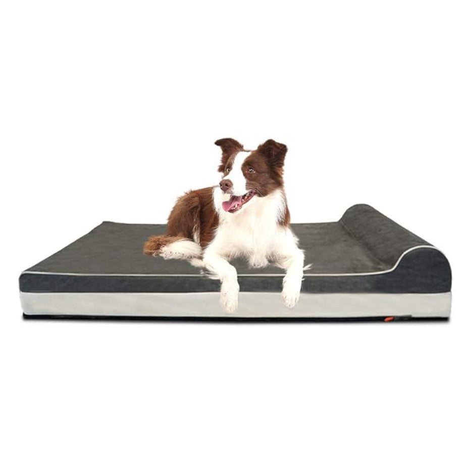 Orthopedic Memory Foam Dog Bed | Waterproof Joint Relief Mattress with Integrated Pillow