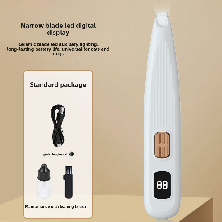Professional Waterproof Pet Trimmer with Smart LED Display | Precision Grooming for Paws, Ears & Face