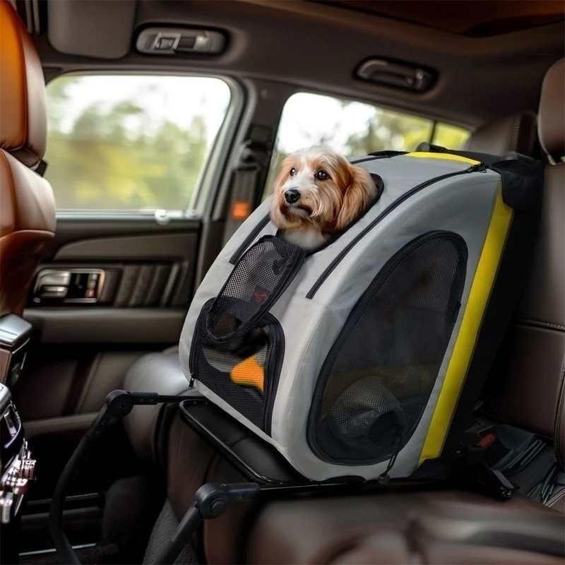 2-in-1 Pet Stroller & Detachable Car Seat – Foldable Dog Stroller with Shock-Absorbing Wheels
