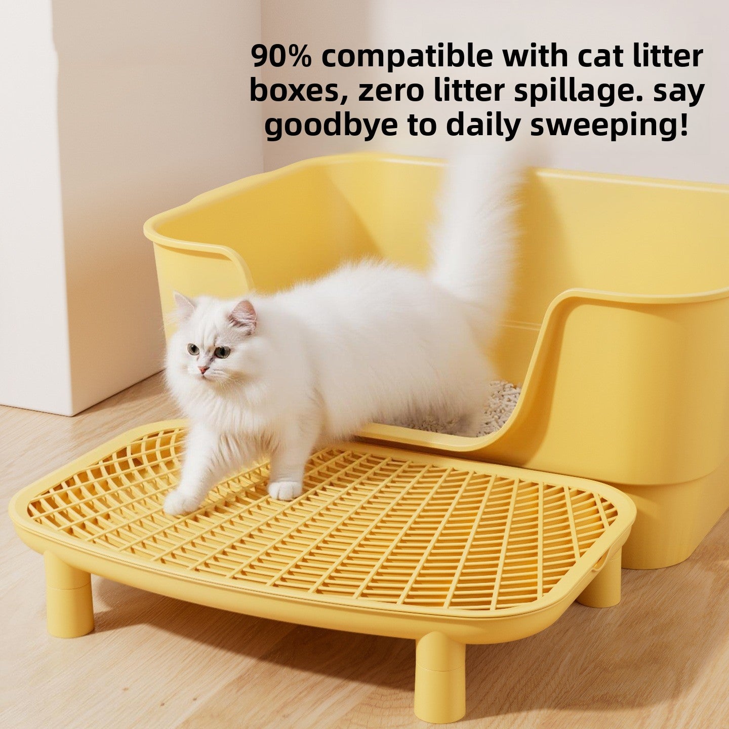 Anti-Splash Cat Litter Mat – Double-Layer Raised Design for Clean Floors
