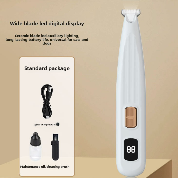 Professional Waterproof Pet Trimmer with Smart LED Display | Precision Grooming for Paws, Ears & Face