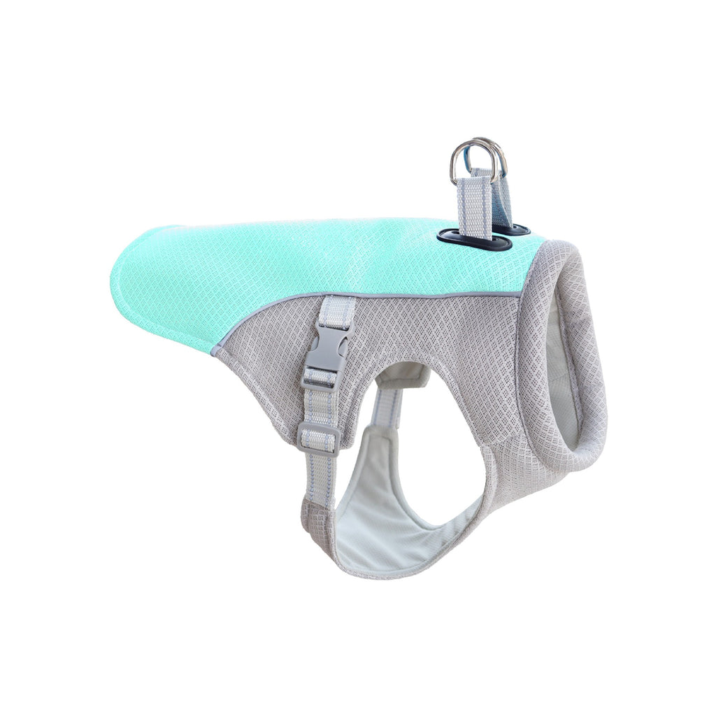 Dog cooling vest
Pet cooling jacket
Summer dog gear
Dog heat relief
Cooling harness
Best cooling vest for French Bulldogs 
Reflective dog cooling coat for summer walks
Evaporative cooling vest for large dogs
UV protection dog shirt for hiking
Lightweight dog cooling harness with leash attachment
Heatstroke prevention for pets
Moisture-wicking mesh fabric
Swamp cooler dog vest
Instant cooling technology
Breathable pet sun protection