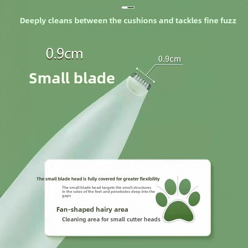 Dog and cat grooming tool with small blade on a green background. trimmer 