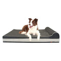 Orthopedic Memory Foam Dog Bed | Waterproof Joint Relief Mattress with Integrated Pillow