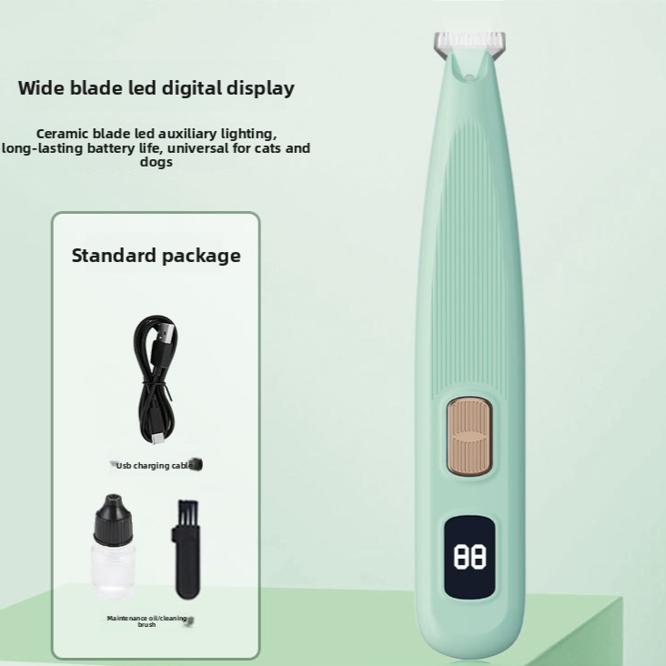 Professional Waterproof Pet Trimmer with Smart LED Display | Precision Grooming for Paws, Ears & Face