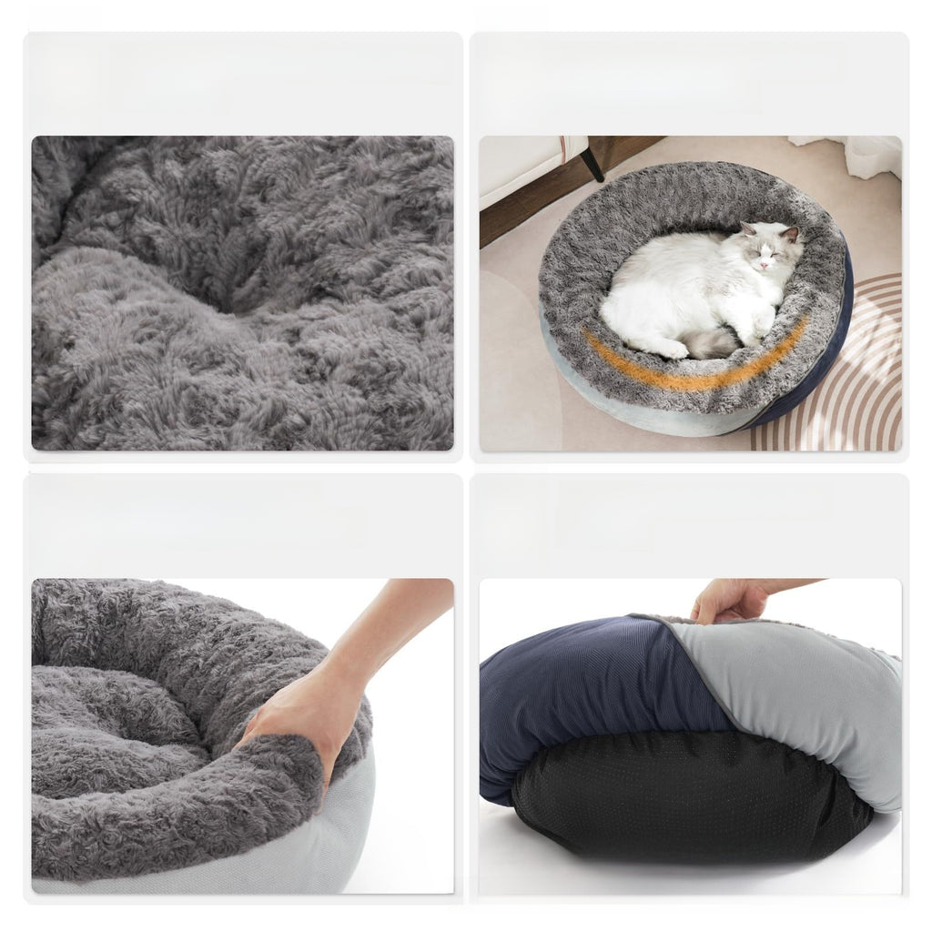 Calming Orthopedic Donut Bed | Ultra-Plush Round Nest for Small Dogs & Cats