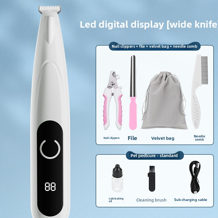 Professional Waterproof Pet Trimmer with Smart LED Display | Precision Grooming for Paws, Ears & Face